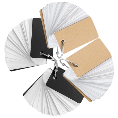 Operitacx 4 Stück Teiliges Blanko Lernkarten mit Binder Ring Lose aus Hochwertigem Kraftpapier und Schwarzer Kartonhülle Leichte Beschreibbare Karteikarten für Schüler Vokabeln Notizen Operitacx 4 Stück Teiliges Blanko Lernkarten mit Binder Ring Lose aus Hochwertigem Kraftpapier und Schwarzer Kartonhülle Leichte Beschreibbare Karteikarten für Schüler Vokabeln Notizen von Operitacx
