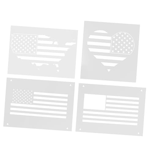 Operitacx 4 Stück Teiliges Diy Schablonen für Wandgestaltung Amerikanisches Element Wiederverwendbare Sprühschablonen für Kreative Wandmalerei für Zuhause und Geschäfte von Operitacx