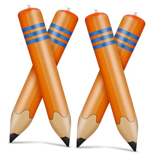Operitacx 4 Stück Teiliges Jumbo Aufblasbare Bleistifte PVC Extra Große Farbenfrohe Riesenstifte Leichtes Platzsparendes Schuldekoration für Klassenzimmer und Party Zufällige Farbe Operitacx 4 Stück Teiliges Jumbo Aufblasbare Bleistifte PVC Extra Große Farbenfrohe Riesenstifte Leichtes Platzsparendes Schuldekoration für Klassenzimmer und Party Zufällige Farbe von Operitacx