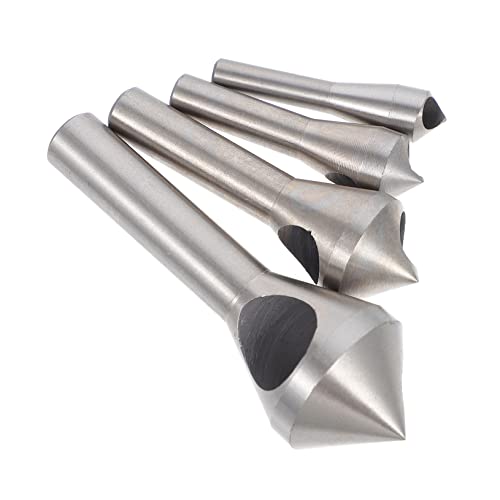 Operitacx 4 Stück Teiliges Kegelsenker Entgratzwerkzeug Set Chamfer und Entgratwerkzeug für Präzises Bohren und Entgraten Aluminiumteilen von Operitacx