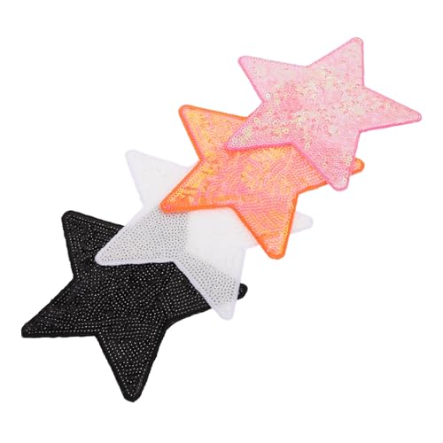 Operitacx 4 Stück Teiliges Pailletten Stern Patches für Kleidung Bestickte Diy Applikationen mit Kleberückseite für Jacken Hüte Taschen und Jeans Einfache Anwendung und Vielseitig Einsetzbar von Operitacx