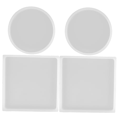 Operitacx 4 Stück Teiliges Silikon Untersetzer für Epoxidharz Dicke Wiederverwendbare Gießformen in Runder und Quadratischer Form Langlebige Resin Moulds für DIY Harzuntersetzer und Operitacx 4 Stück Teiliges Silikon Untersetzer für Epoxidharz Dicke Wiederverwendbare Gießformen in Runder und Quadratischer Form Langlebige Resin Moulds für DIY Harzuntersetzer und von Operitacx