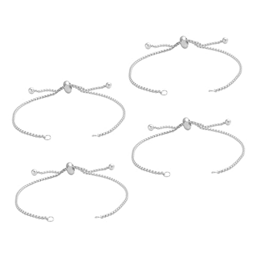 Operitacx 4 Stück Teiliges Verstellbares Slider Armband Verlängerungsketten Elegante Metallkette mit Kugelenden für DIY Schmuckherstellung und Individuelle Armbandanpassung von Operitacx