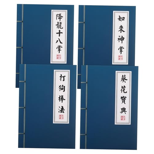 Operitacx 4 Stück Vintage Notizbücher im Chinesischen Stil Praktische und Handliche Schreibblöcke für Schüler für Notizen und Kalligrafie mit Einzigartigem Martial Arts Design von Operitacx