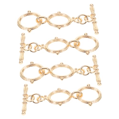 Operitacx 4 Stücke Teiliges Schmuckverschluss Ovalem T-bar Knebelverschluss Vielseitige Kettenverlängerung für Halsketten Armbänder DIY Schmuckherstellung Sicherer und Eleganter von Operitacx