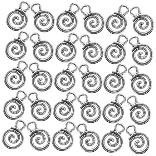 Operitacx 40 Stück Antik Silberne Wirbel Anhänger und Toggle Verschlüsse für DIY Schmuckherstellung für Armbänder und Ohrringe Vielseitige Schmuckzubehör für Kreative Bastler von Operitacx