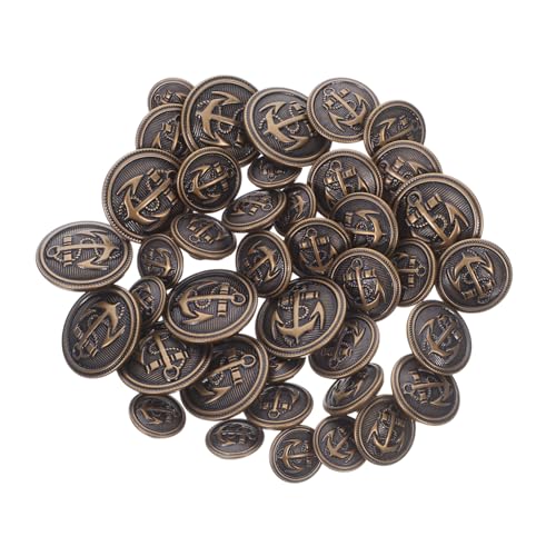 Operitacx 40 Stück Teiliges Set Metallknöpfe in Kupfer Vintage Runde Blazerknöpfe für Anzug Mantel Jacke Vielseitige Kleidungsknöpfe zum Nähen Robust und Stilvoll für Formelle und Outfits von Operitacx