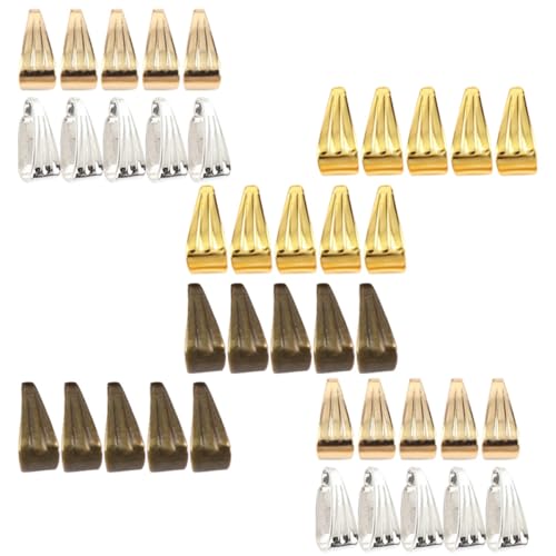 Operitacx 400 Stück DIY Anhänger Klemmbügel Pinch Bails für Schmuckherstellung Verstellbare Link Buckles in Gold Silber Antikbronze Gold Schmuckverbinder Zubehör von Operitacx