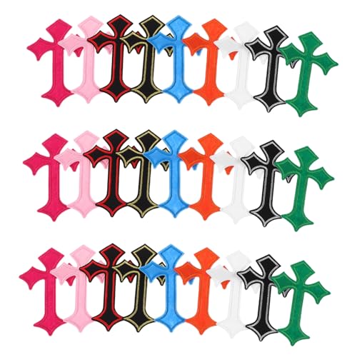 Operitacx 45 Stück Gestickte Stoff Aufkleber Blumenapplikationen Aufnähen Jacken Kreuzen Stickereien Patches Nähen Cross -flecken Für Hemden Multicolor Auf Flecken Nähen Heißschmelzkleber von Operitacx
