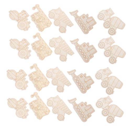 Operitacx 45 Stück Holzfahrzeugdekoration Aus Holz Holzscheiben Für Ornamente Ausschnitte Handwerk Fahrzeugdekor Aus Holz Leeres Auto Diy -tags Beige von Operitacx