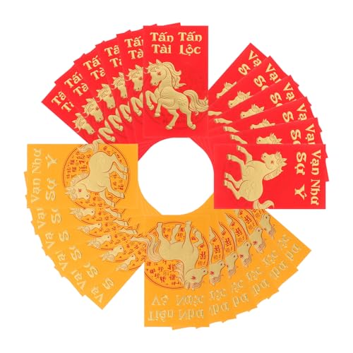 Operitacx 48 Rote Päckchen Rote Glücksgeldumschläge Vietnamesischen Neujahr – 2026 Jahr Des Pferdes Hong Bao Glücksgeldpakete Für Bargeld von Operitacx