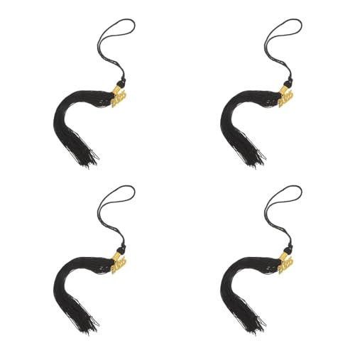 Operitacx 4Pcs Black Graduation Cap Quaste Mit 2025 Gold Charms Abschlusshut Dekorationen Abschlusszubehör Für Jugendabschluss -Abschlusskappen Dekoration von Operitacx