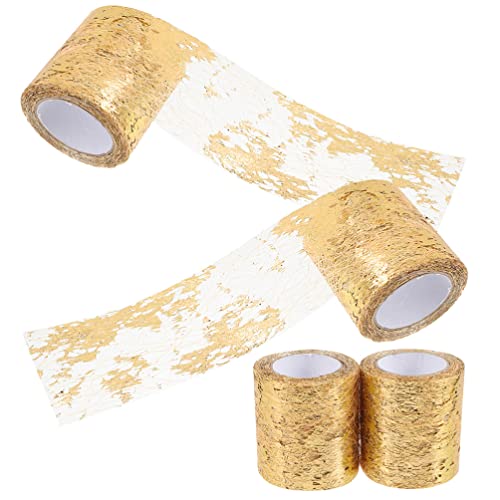 Operitacx 4rollen Gold Mesh Tüllband Für Bastelprojekte Dekoratives Netzgewebe Für Blumenverpackungen Und Teiliges Hochwertigem von Operitacx