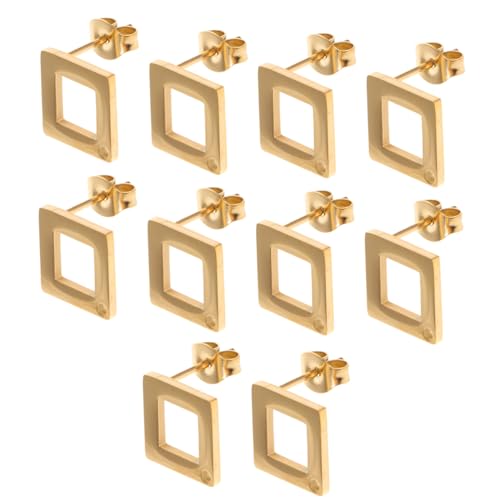 Operitacx 5 Paar Rhombus Ohrstecker aus Edelstahl Quadratische Ohrstecker mit Verschlüssen Langlebige Geometrische Ohrringteile für DIY Schmuckherstellung Einfache Montage Vielseitig für von Operitacx