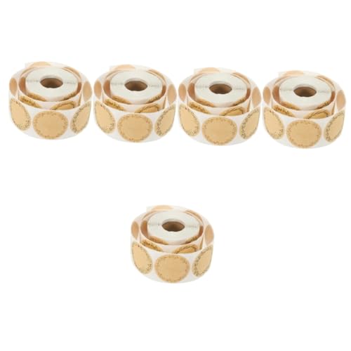 Operitacx 5 Rollen Selbstklebende Etikettenrolle aus Kraftpapier für Geschenkverpackungen Dekorative Aufkleber mit Starkem Kleber für Weihnachten Feiertage und für Kuchenverpackungen Operitacx 5 Rollen Selbstklebende Etikettenrolle aus Kraftpapier für Geschenkverpackungen Dekorative Aufkleber mit Starkem Kleber für Weihnachten Feiertage und für Kuchenverpackungen von Operitacx