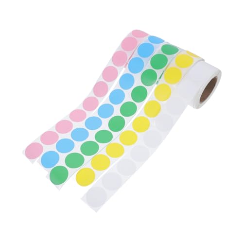 Operitacx 5 Rollen Selbstklebendes Etikettenpapier Ablösbare Etiketten Leicht Abziehbare Aufkleber Runde Etiketten Farbige Kreise Mini Punktaufkleber Vinyl Punkte Buntes von Operitacx