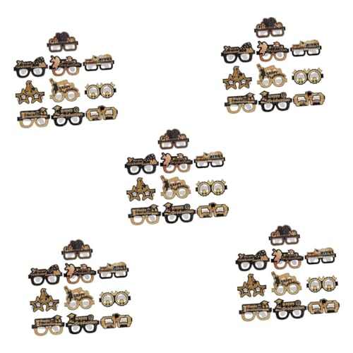 Operitacx 5 Sätze Brillendekoration Für Die Abschlusssaison Abschlussfeier Brille Partybrille Graduation Abschlusssaison-brille Grad Partydekorationen Brillen-abschlussfeier 10 Stück * 5 von Operitacx