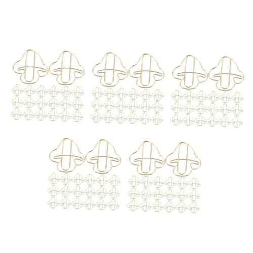 Operitacx 5 Sätze Golden Clip Pilze Kreative Büroklammern Pilz Schreibtischzubehör Büroklammern Klammern Bürobedarf Pilz Bürobedarf Papierklammern Memo Für Schreibtisch 20 Stück * 5 von Operitacx