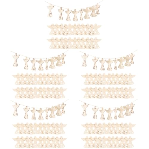 Operitacx 5 Sätze Unfertige Holz Ausschnitte Engel Form Holzscheiben Für Diy Bastelprojekte Für Weihnachten Malen Und Dekorieren 30 Stück * 5 von Operitacx