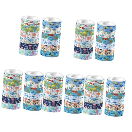 Operitacx 5 Sätze Washi Tape Set Transparentes Klebeband Mit Hoher Haftung Für Planer Journale Und Bastelbedarf Für Erwachsene Diy Projekte 12 Rollen * 5 von Operitacx