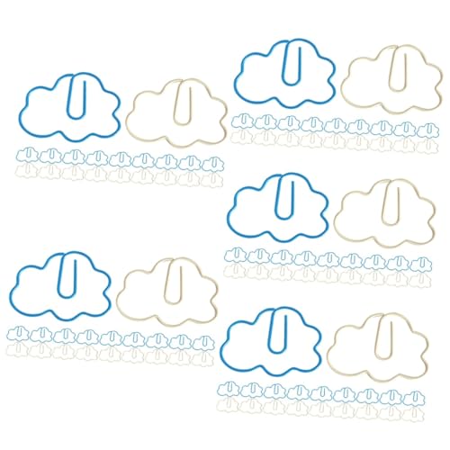 Operitacx 5 Sätze Wolkenförmige Büroklammern Aus Pvc Kreative Und Dekorative Papierclips Himmelblau Für Dokumente Briefe Und Bastelprojekte 20 Stück * 5 von Operitacx