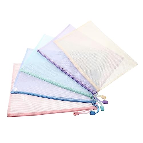 Operitacx 5 Stück Aufbewahrungstasche Für Dokumente Poly-taschenmappen Dokumententasche Mit Reißverschluss Umschlag-organizer Aktentasche Aus Mesh Dokumententasche Aktentasche Beutel Nylon von Operitacx