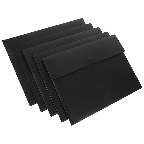 Operitacx 5 Stück Dokumentenmappe Transparente Kunststofftaschen mit Druckknopf für Büro und Zuhause für Dokumentenaufbewahrung und Organisation von Operitacx