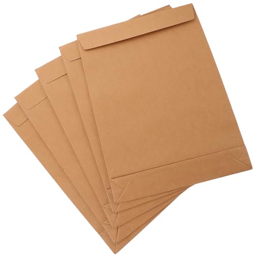 Operitacx 5 Stück Kraftpapier Dokumenten Organizer mit Selbstklebestreifen Teilig für Büro Schule und Partys Robuste Verpackungstaschen Vielseitig Einsetzbar von Operitacx