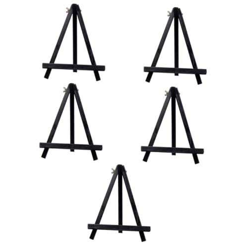 Operitacx 5 Stück Mini-Staffelei maltafel für staffelei Kleiner Kunst-Staffeleiständer kleine Staffeleien zum Malen kleine Staffelei aus Holz Tischstaffeleien hölzern Black von Operitacx
