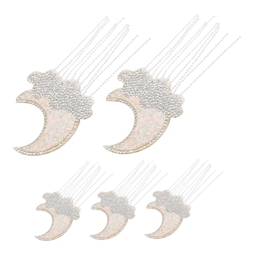 Operitacx 5 Stück Mond und Wolken Aufnäher mit Strass und Quaste Selbstklebend Glitzernde Applikationen für Kleidung Jeans Taschen DIY Verzierungen Hitzeübertragung Operitacx 5 Stück Mond und Wolken Aufnäher mit Strass und Quaste Selbstklebend Glitzernde Applikationen für Kleidung Jeans Taschen DIY Verzierungen Hitzeübertragung von Operitacx