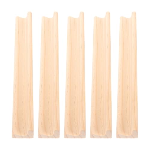 Operitacx 5 Stück Teiliges Holz Domino tablett mit Natürlichem Finish Multifunktionale Domino Mahjong spielhalter Tragbare Langlebige Holzständer für Mexican Train und Buchstabenbasis von Operitacx