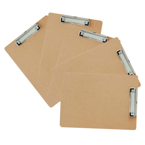 Operitacx 5 Stück Teiliges Klemmbrett aus Holz mit Stabilem Clip Tragbares Schreibbrett und Büro Organizer Multifunktional als Dateiordner und Schreibunterlage für Unterwegs und Operitacx 5 Stück Teiliges Klemmbrett aus Holz mit Stabilem Clip Tragbares Schreibbrett und Büro Organizer Multifunktional als Dateiordner und Schreibunterlage für Unterwegs und von Operitacx