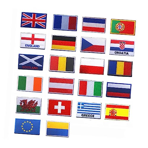 Operitacx 5 Stück Teiliges Nationalflaggen Patches Gesticktem Magische Klebe Patches für Sport Accessoires Russland Schweiz Griechenland für Diy Kleidung und Dekoration von Operitacx