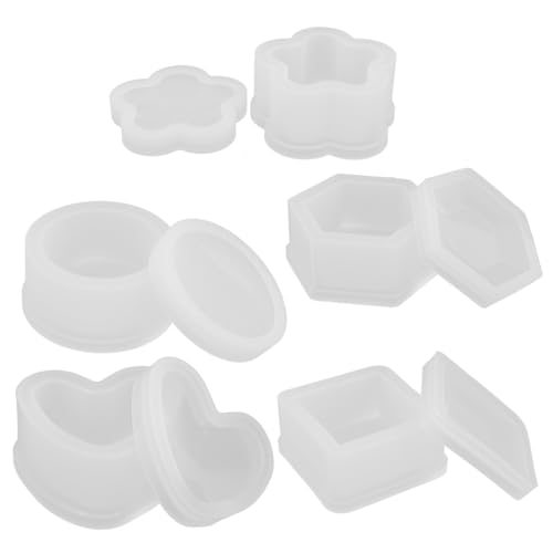 Operitacx 5 Stück Teiliges Silikon-resin-box Deckel Quadratische und Dekorative Formen Widerstandsfähige Gießform für Epoxidharz Schmuck Aufbewahrungsbehälter Einfach zu Entformen Weiß Operitacx 5 Stück Teiliges Silikon-resin-box Deckel Quadratische und Dekorative Formen Widerstandsfähige Gießform für Epoxidharz Schmuck Aufbewahrungsbehälter Einfach zu Entformen Weiß von Operitacx