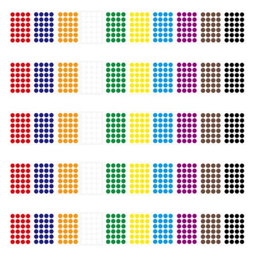 Operitacx 50 Blatt Selbstklebende Runde Farbige Punktaufkleber Dot Sticker für Schule Büro und Basteln Beschriften von Gläsern Flaschen und Operitacx 50 Blatt Selbstklebende Runde Farbige Punktaufkleber Dot Sticker für Schule Büro und Basteln Beschriften von Gläsern Flaschen und von Operitacx