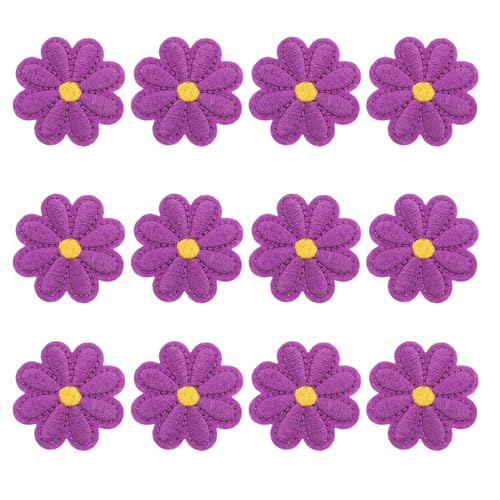 Operitacx 50 Stück Bügelapplikationen Bestickte Blumen Patches mit Hitzebeständigem Kleber Vielseitig für Kleidung Jeans Schuhe Rucksäcke DIY Nähprojekte und Reparaturen von Operitacx
