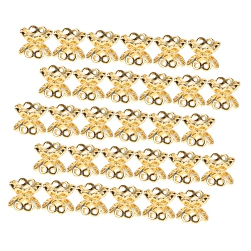Operitacx 50 Stück Doppelseitige Hohlgearbeitete Blumen Perlenkappen Langlebige Schmuck Endkappen für DIY Armbänder Halsketten Ohrringe Vielseitige Abstandsperlen für Schmuckherstellung von Operitacx
