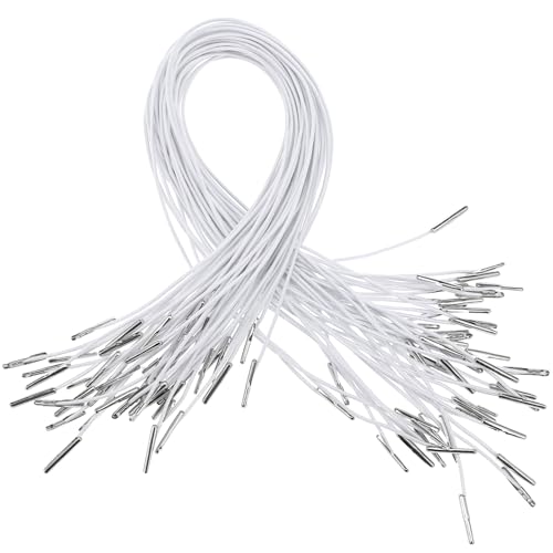 Operitacx 50 Stück Elastische Stachelschnüre Mit Metallenden Stretch-Loop-Band Lanyard-Fadenschnur-Verlängerungsband Für Masken Hüte Bastelarbeiten Partys von Operitacx