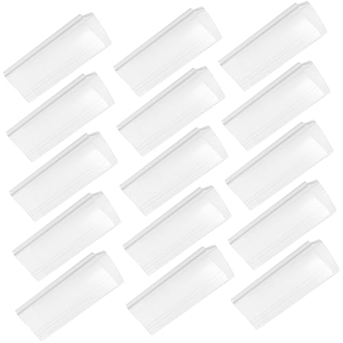 Operitacx 50 Stück Etikettenhalter Etiketten zur Aufbewahrung von Lebensmitteln Kühlschranketiketten Gefrieretiketten zum Beschriften Regalschildhalter Clip PVC Transparent von Operitacx