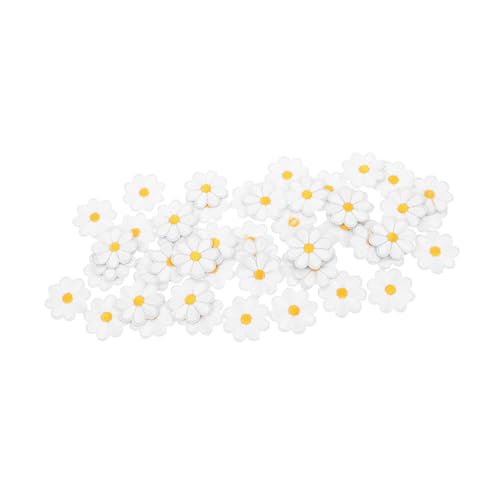 Operitacx 50 Stück Gestickte Stoff aufkleber Blumen handgemachte Aufnäher Gänseblümchenapplikation Blumenapplikation Applikation mit Blumenstickerei Flicken für Kleidung Aufnäher für Jacken von Operitacx