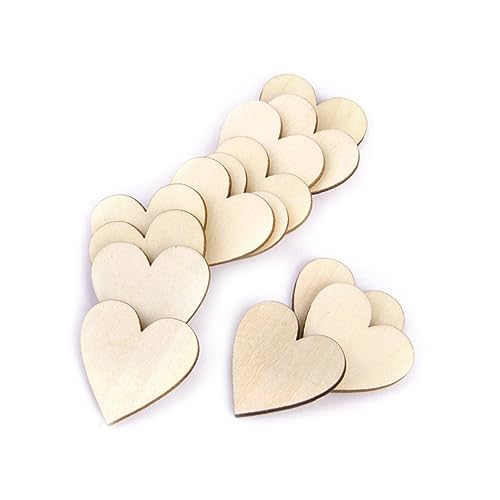 Operitacx 50 Stück Kernholzscheiben holzperle woodcarver Holzhandarbeiten Holzschmuck Holzgravieren Bastelstäbchen Masse Geschenketiketten Herzen leere Holzscheiben Protokollscheiben hölzern von Operitacx