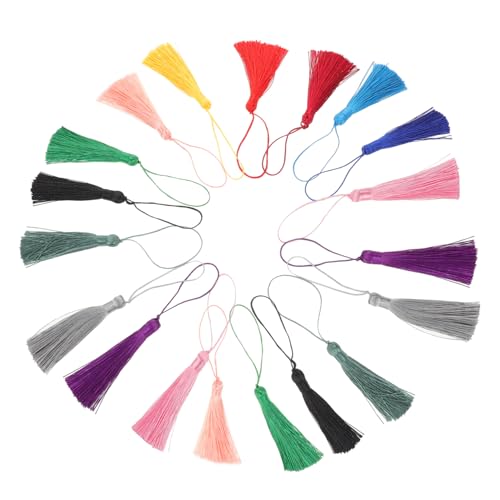 Operitacx 50 Stück Kleine Quasten mit Schlaufen Handgefertigte Weiche Mini-tasseln in Vielfältigen Farben für DIY Schmuckherstellung Ohrringe Lesezeichen Schlüsselanhänger und Bastelprojekte von Operitacx