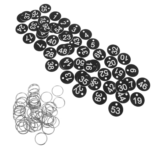 Operitacx 50 Stück Kunststoff Nummernschilder mit Schlüsselringen Robuste Runde Nummernmarken für Gepäck Koffer Reisetaschen und Schlüsselanhänger Wiederverwendbare Bag Tags für Reise und von Operitacx
