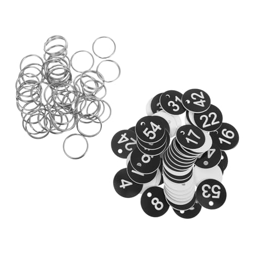 Operitacx 50 Stück Kunststoff Schlüsselanhänger mit Metallring Nummerierte Schlüsselmarken Wasserfeste Nummernschilder für Gepäck Koffer Taschen Vielseitig Einsetzbar Langlebig Operitacx 50 Stück Kunststoff Schlüsselanhänger mit Metallring Nummerierte Schlüsselmarken Wasserfeste Nummernschilder für Gepäck Koffer Taschen Vielseitig Einsetzbar Langlebig von Operitacx