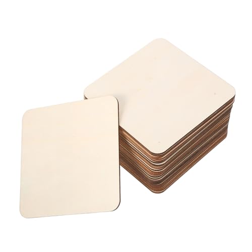 Operitacx 50 Stück Quadratische Holzscheiben Naturbelassen für DIY Bastelprojekte Malerei Gravur Rustikales Holz für Kreative Dekoration und Individuelle Handwerkskunst von Operitacx