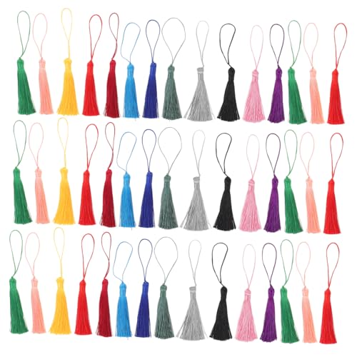 Operitacx 50 Stück Quasten -Ohrring -Materialbeutel Bastelschmuck Quasten Polyester Quaste -Charme Quastenverzierungen Ohrringe Machen Zubehör Anhänger mit Quaste DIY -Schmuckzubehör von Operitacx