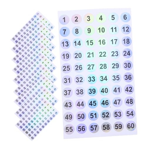Operitacx 50 Stück Runde Nummern Aufkleber Wasserfeste Selbstklebende Etiketten für Lagerverwaltung und Beschriftung von Aufbewahrungsboxen Multi Use Sticker von Operitacx