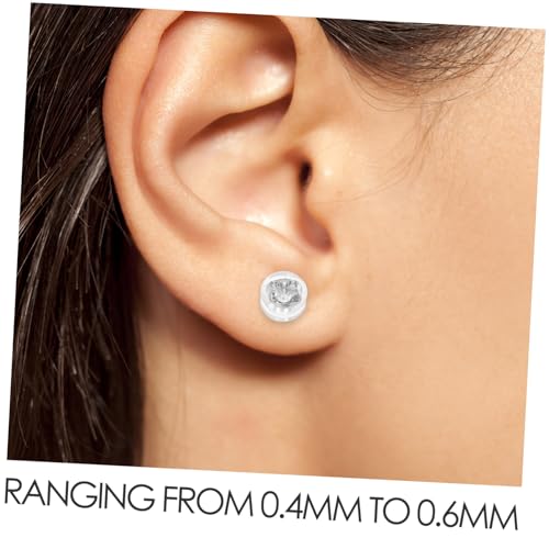Operitacx 50 Stück Silikon Ohrstecker-verschlüsse Silber Weiche Bequeme Clutch Replacement für Dünne Ohrstecker Sicherer Halt für Damen und Herren Ersatz für Drop und Hoop Ohrringe von Operitacx