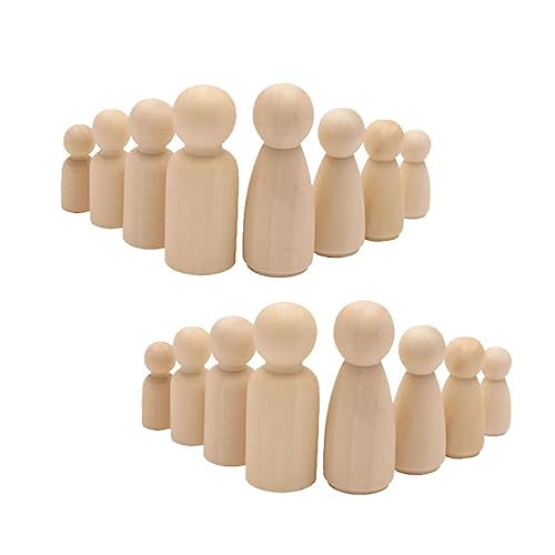 Operitacx 50 Stück Teiliges DIY Holzpuppen mit Kleinen Unbehandelten Holzfiguren Kunststoffbox für Bastelprojekte Bemalbare Holzpuppen für Mädchen und Jungen Umweltfreundlich und Langlebig von Operitacx