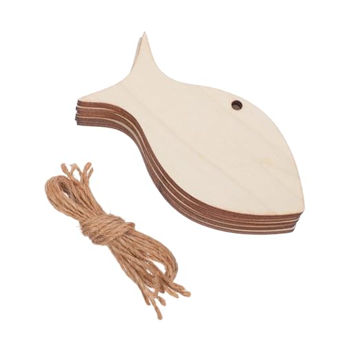 Operitacx 50 Stück Teiliges Holz fischanhänger aus Leichtem Robustem Holz mit Feiner Verarbeitung Küsten Deko element für DIY partydekorationen und Sommerliche Meerestier ornamente von Operitacx